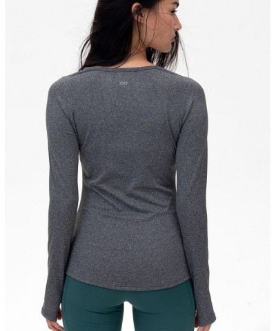 Citizen Compression Long Sleeve Top for Women Gray $25.92 Tops