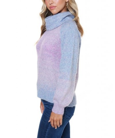 Women's Ombre Cowl Neck Sweater Purple $42.12 Sweaters