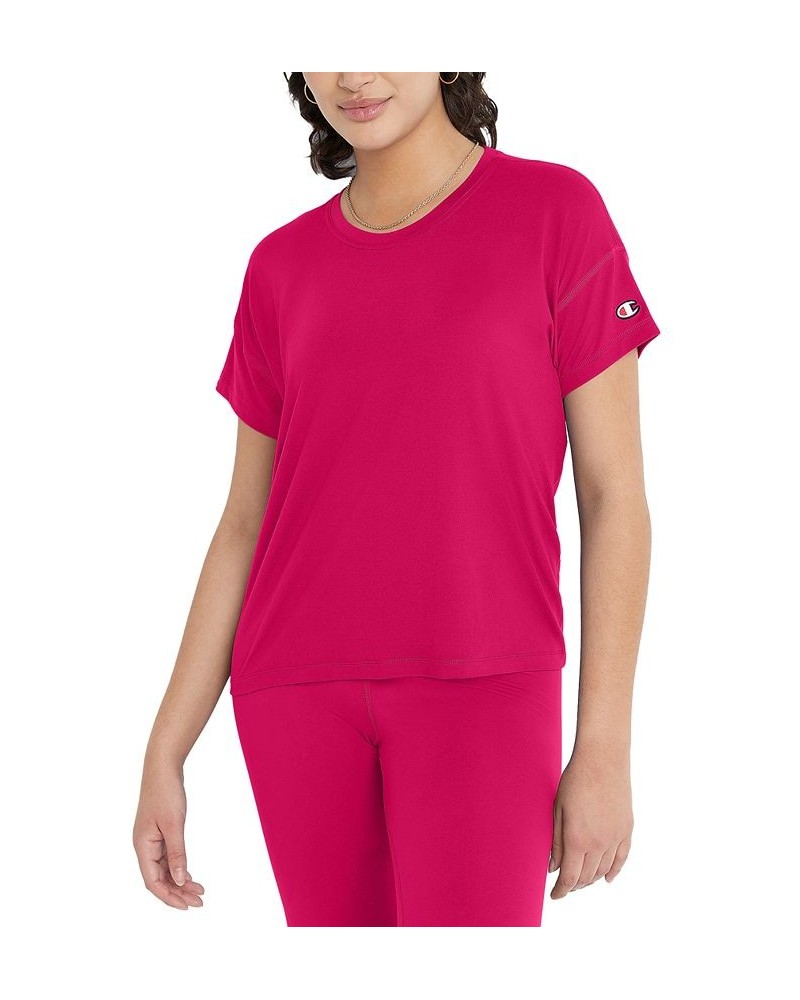 Women's Soft Touch Essential Crewneck T-Shirt Pink $21.20 Tops