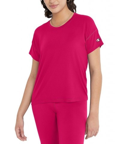 Women's Soft Touch Essential Crewneck T-Shirt Pink $21.20 Tops