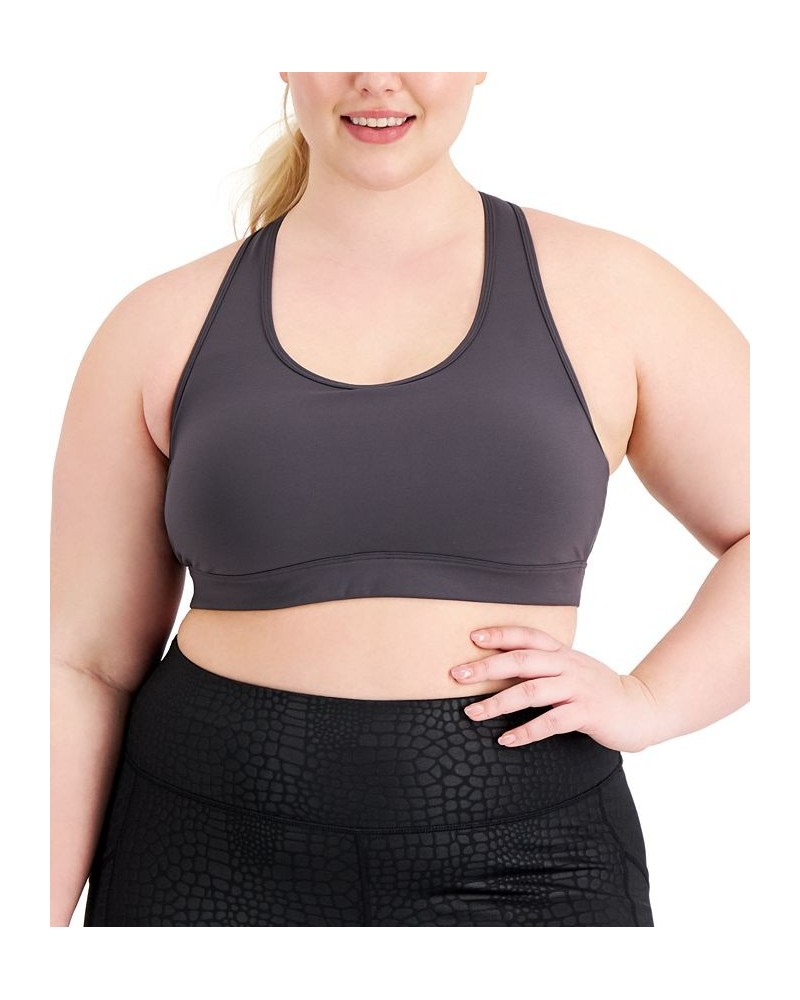 Performance Plus Size Medium Impact Sports Bra Deep Charcoal $11.00 Bras