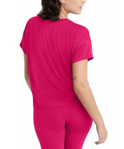 Women's Soft Touch Essential Crewneck T-Shirt Pink $21.20 Tops