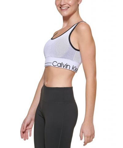 Women's Ribbed Medium Impact Sports Bra White $12.20 Bras