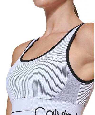 Women's Ribbed Medium Impact Sports Bra White $12.20 Bras