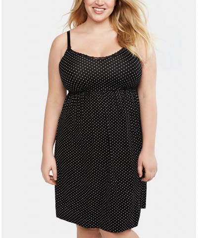 Plus Size Essential Nursing Nightgown Black Dot $30.80 Sleepwear