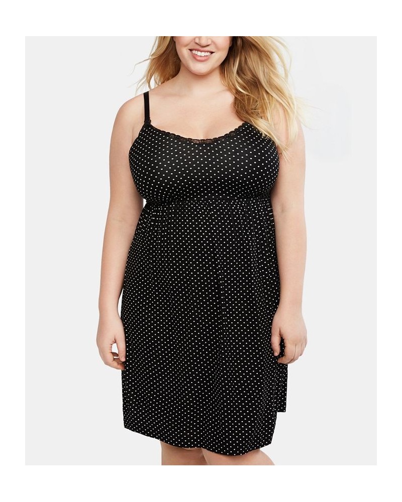 Plus Size Essential Nursing Nightgown Black Dot $30.80 Sleepwear