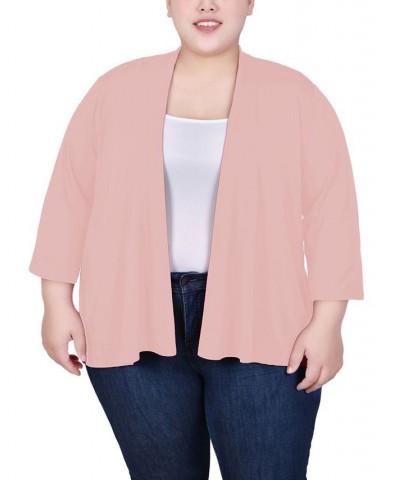 Plus Size Draped Open-Front Cardigan Blush $11.32 Sweaters