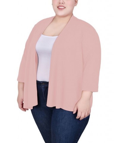 Plus Size Draped Open-Front Cardigan Blush $11.32 Sweaters