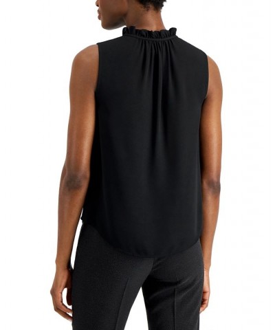 Women's Tulla Split-Neck Sleeveless Top Anne Black $27.43 Tops