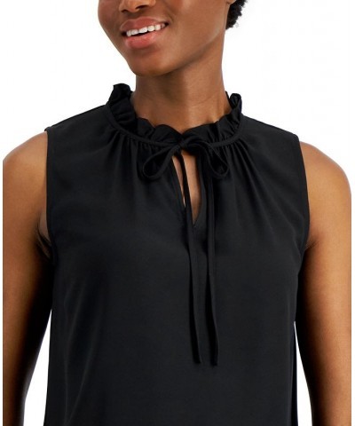 Women's Tulla Split-Neck Sleeveless Top Anne Black $27.43 Tops