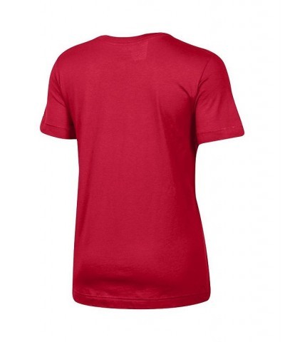 Women's Red Louisville Cardinals Basketball V-Neck T-shirt Red $14.35 Tops