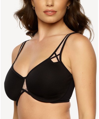 Women's Amaranth Cushioned Comfort Unlined Minimizer Underwire Bra Black $17.27 Bras