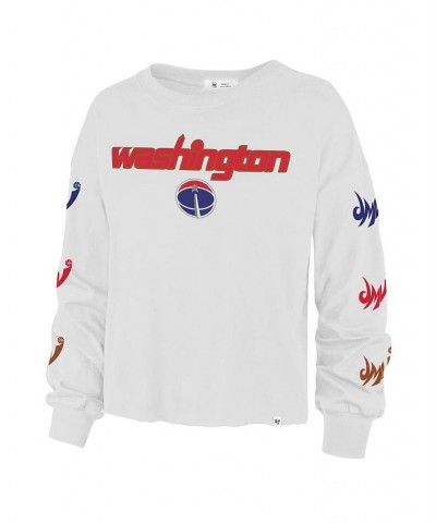 Women's '47 White Washington Wizards 2021/22 City Edition Call Up Parkway Long Sleeve T-shirt White $23.21 Tops