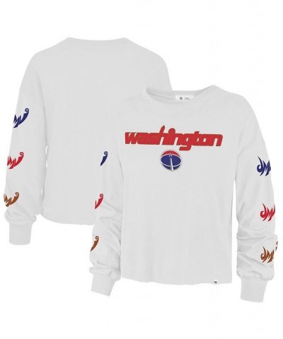 Women's '47 White Washington Wizards 2021/22 City Edition Call Up Parkway Long Sleeve T-shirt White $23.21 Tops