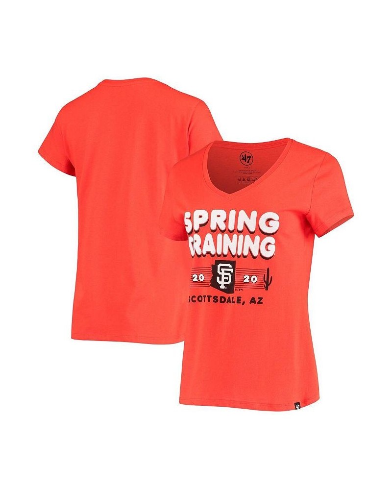 Women's '47 Orange San Francisco Giants 2020 Spring Training Retro Bubble Rival V-Neck T-shirt Orange $23.84 Tops