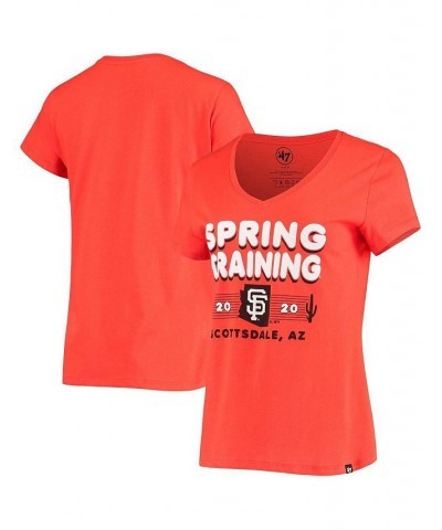 Women's '47 Orange San Francisco Giants 2020 Spring Training Retro Bubble Rival V-Neck T-shirt Orange $23.84 Tops