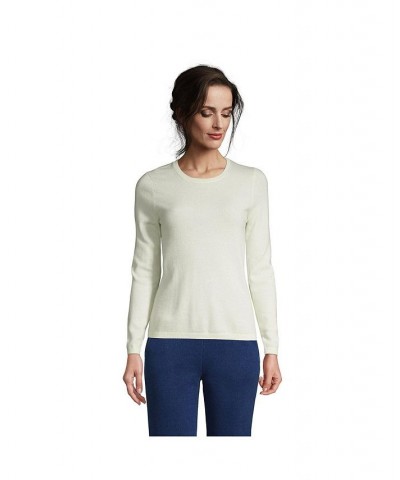 Women's Tall Cashmere Crewneck Sweater White $97.98 Sweaters