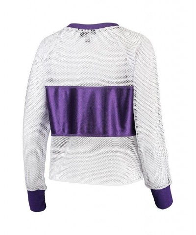 Women's White and Gold Minnesota Vikings Mesh Raglan Long Sleeve T-shirt White, Gold $37.09 Tops