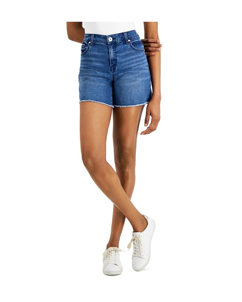 Women's Distressed Frayed-Hem Shorts Bright White $17.99 Shorts