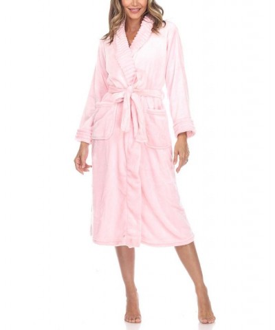 Plus Size Cozy Loungewear Belted Robe Pink $34.81 Sleepwear