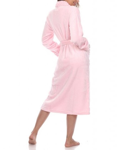 Plus Size Cozy Loungewear Belted Robe Pink $34.81 Sleepwear