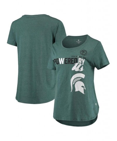 Women's Heathered Green Michigan State Spartans PoWered By Title IX T-shirt Heathered Green $19.59 Tops