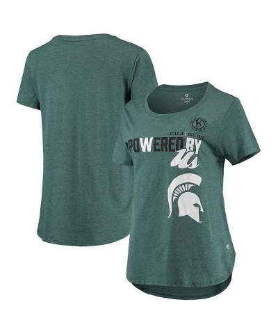 Women's Heathered Green Michigan State Spartans PoWered By Title IX T-shirt Heathered Green $19.59 Tops