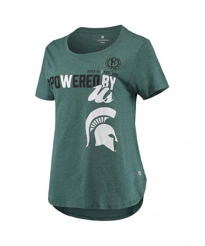 Women's Heathered Green Michigan State Spartans PoWered By Title IX T-shirt Heathered Green $19.59 Tops