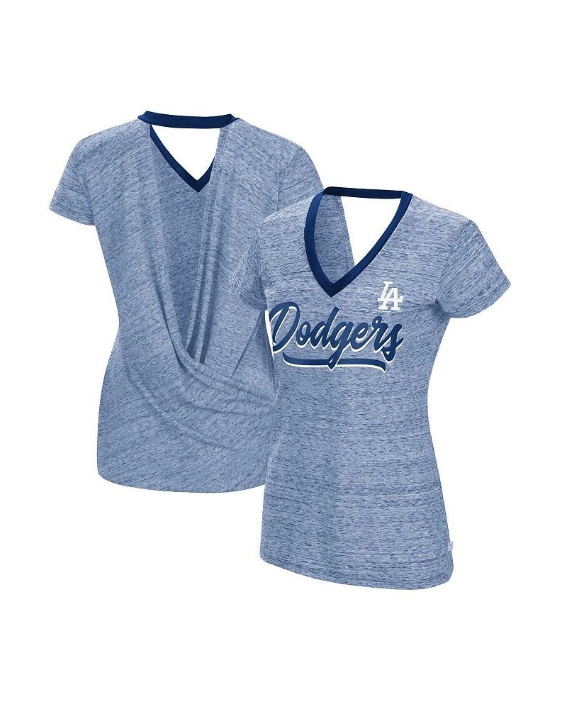 Women's Royal Los Angeles Dodgers Halftime Back Wrap Top V-Neck T-shirt Royal $21.00 Tops