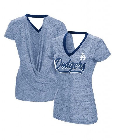 Women's Royal Los Angeles Dodgers Halftime Back Wrap Top V-Neck T-shirt Royal $21.00 Tops