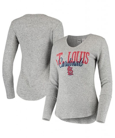 Women's Heather Gray St. Louis Cardinals Tri-Blend Long Sleeve T-Shirt Gray $28.99 Tops