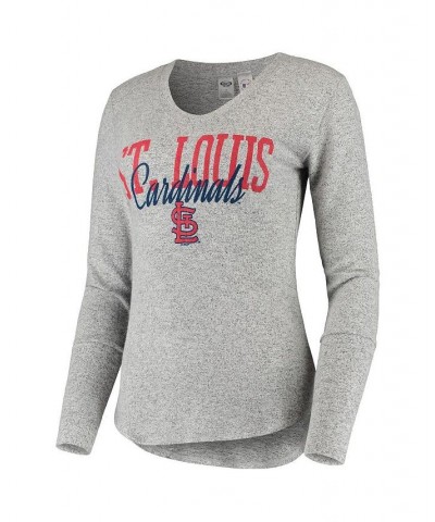 Women's Heather Gray St. Louis Cardinals Tri-Blend Long Sleeve T-Shirt Gray $28.99 Tops