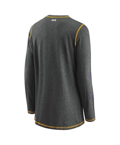 Women's Minnesota Vikings Contrast Stitch Tri-Blend Long Sleeve T-shirt Heathered Charcoal $27.49 Tops