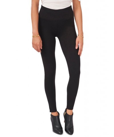 Wide-Waistband Ponté-Knit Leggings Black $37.95 Pants