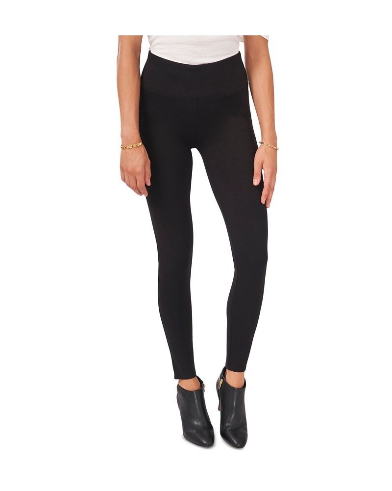 Wide-Waistband Ponté-Knit Leggings Black $37.95 Pants