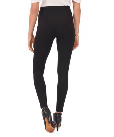 Wide-Waistband Ponté-Knit Leggings Black $37.95 Pants