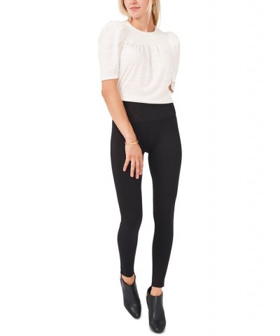 Wide-Waistband Ponté-Knit Leggings Black $37.95 Pants