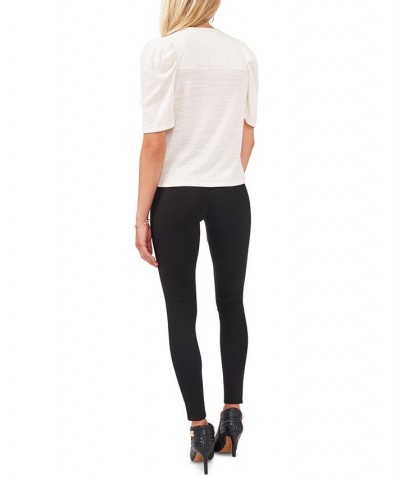 Wide-Waistband Ponté-Knit Leggings Black $37.95 Pants