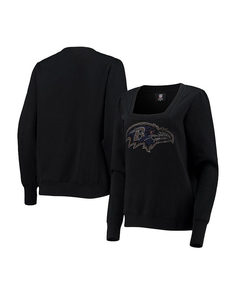 Women's Black Baltimore Ravens Winners Square Neck Pullover Sweatshirt Black $36.75 Sweatshirts