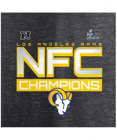 Women's Branded Charcoal Los Angeles Rams 2021 NFC Champions Iconic Slant V-Neck Long Sleeve T-shirt Charcoal $18.40 Tops