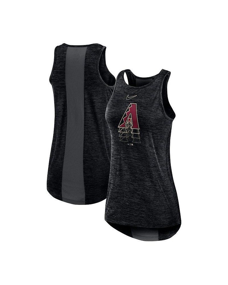 Women's Black Arizona Diamondbacks Logo Fade High Neck Performance Tank Top Black $21.50 Tops