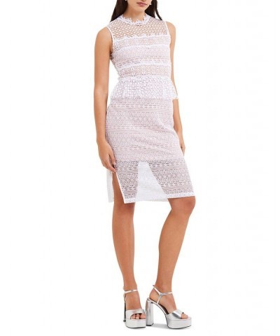 Women's Ramona Lace Jersey Dress Linen White $74.26 Dresses