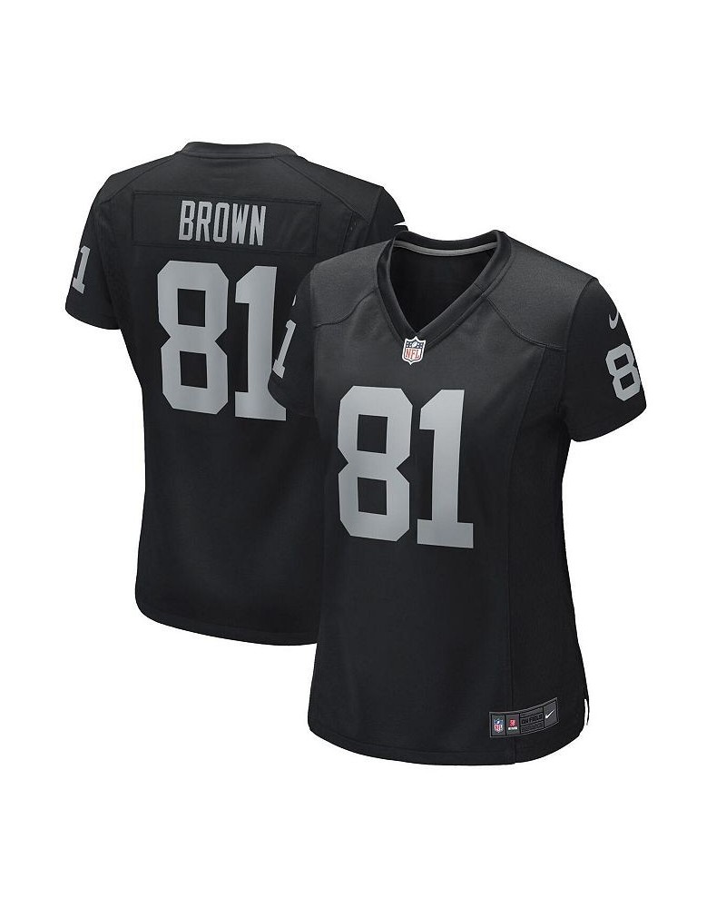 Women's Tim Brown Black Las Vegas Raiders Game Retired Player Jersey Black $67.20 Jersey