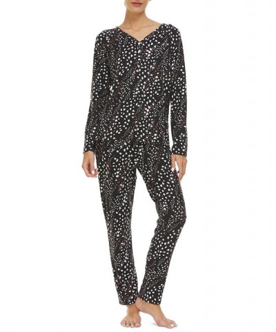 Women's Colby Sweater Knit Pajama Set Black $18.86 Sleepwear