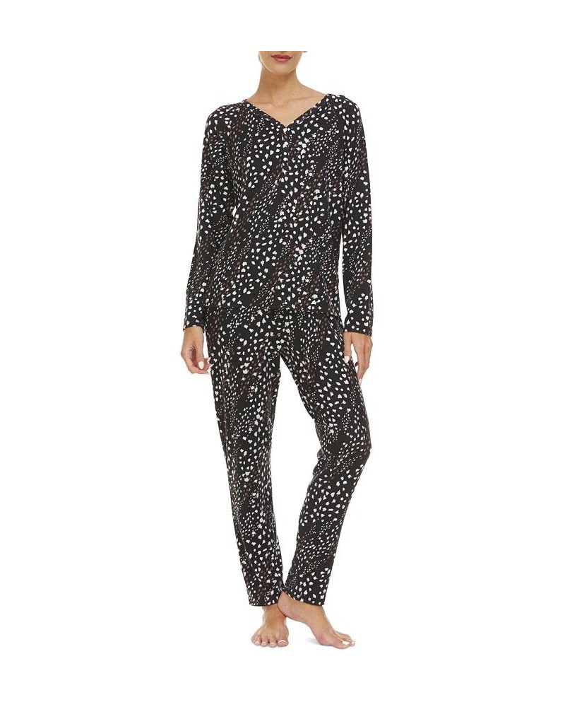 Women's Colby Sweater Knit Pajama Set Black $18.86 Sleepwear