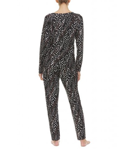 Women's Colby Sweater Knit Pajama Set Black $18.86 Sleepwear