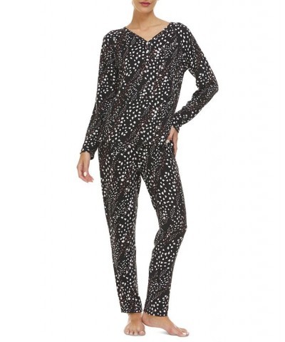 Women's Colby Sweater Knit Pajama Set Black $18.86 Sleepwear