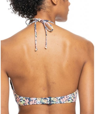 Juniors' Pt Beach Classics Floral-Print Halter Bikini Top Mood Indigo Ditsy Love $30.24 Swimsuits