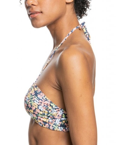 Juniors' Pt Beach Classics Floral-Print Halter Bikini Top Mood Indigo Ditsy Love $30.24 Swimsuits