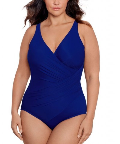 Plus Size Oceanus One-Piece Swimsuit Azul Blue $83.60 Swimsuits